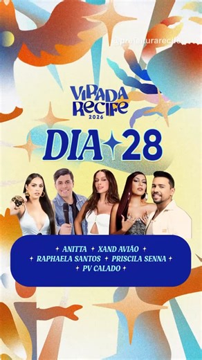 Prefeitura do Recife on Instagram: "Separa o look porque o revéillon aqui começa cedo, visse? 💅🏾 Dia 27 começa a programação da Virada Recife 2026 e eu quero ver todo mundo no Pina. ✨🫶 ⚠️ Aviso: os shows são gratuitos, mas a energia pra começar o ano novo com tudo em cima fica por conta de vocês. 🙌 ⭐ Envia pra quem vai contigo já ir se animando. #PraTodosVerem Vídeo com trecho de apresentações dos artistas que irão se apresentar no dia 27, na Virada Recife. São eles: João Gomes, Gusttavo Lim