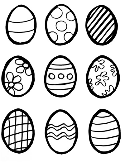 Hand-drawn Easter Egg Toppers | Color Your Own Cake Decorations (instant Download) - Etsy