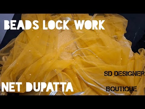 Beads lock work |punching work | netdupatta | boutique designs | Designer Boutique #xmasdesigns
