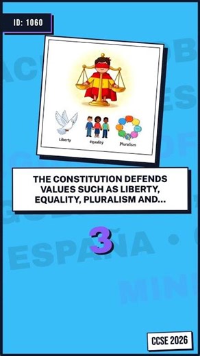 What are Spain's 4 core values? 🇪🇸 CCSE 2026 Test