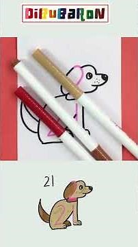 Dibujando y coloreando un perro con números