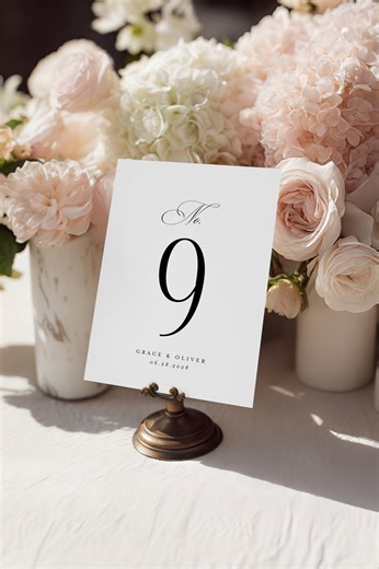 Old Money Table Numbers Template, Editable Wedding Table Cards, Minimalist Seating, Printable Reception Decor, Instant Download - Etsy