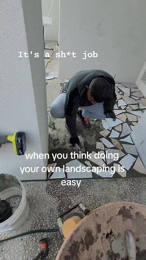 DIY LANDSCAPING Yes you'll save money but I swear half way through it I'm sure you'll think that you wish you paid someone to do it 😅🫶 . . #diy #diyproject #diylandscaping #crazypave #crazypaving #frontporch #frontyard #frontyardmakeover