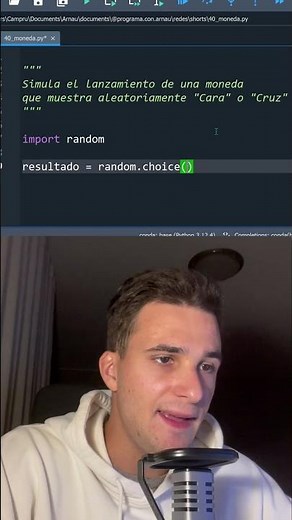 Simula el Lanzamiento de una Moneda en Python 🪙 ¿Cara o Cruz? #python #programacion