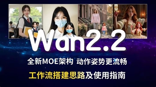 【ComfyUi】Wan2.2-超丝滑图生视频模型!超丝滑动态，电影感画质，极速渲染，最低8GB显存可运行，包含首尾帧工作流，模型包含NSFW