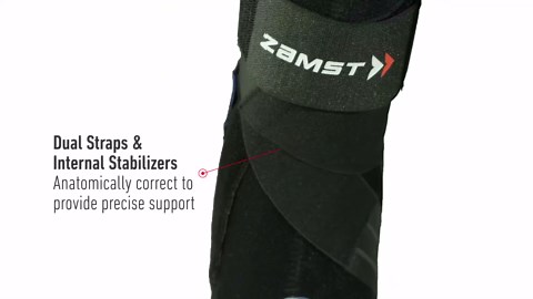 Zamst A1 Sports Ankle Brace with Adjustable Three Way Straps For Moderate (Grade II) Lateral Ankle Sprain-for Basketball, Volleyball, Football, Lacrose, Tennis, Pickleball-Black, Left, Medium