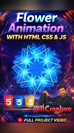 Amazing Flower Animation using HTML & CSS! #shorts #webdevelopment #programming #coding