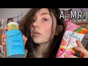ASMR | Slowly Doing Your Skincare ( mouth sounds, face touching + )