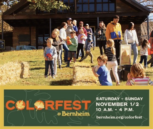 🍂Mark your calendars! 🍂 ColorFest is back at Bernheim November 1–2, 10 a.m.–4 p.m. Celebrate the season with two full days of fall fun — from giant slides, pumpkin rolling, and the mud pie kitchen to live music, hands-on nature activities, and tasty local food & drinks. Don’t miss Bernheim’s longest-running festival — a true autumn tradition for the whole family! Get tickets now: https://buff.ly/MNtFFyc | Bernheim Arboretum and Research Forest