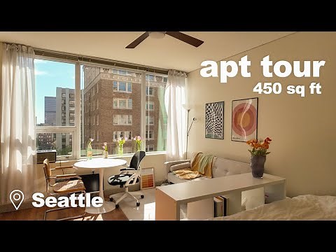 a 450 sq ft studio apartment tour | what $1700 gets you in Seattle