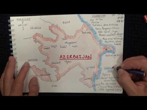 ASMR - Drawing a Map of Azerbaijan - Australian Accent - Chewing Gum & Quietly Whispering