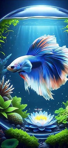 "Beautiful Blue Betta Fish in Aquarium | Relaxing Aquarium Video 4K"