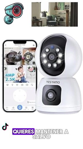 ¡Protege tu hogar y a tus seres queridos con la increíble cámara de seguridad Yesyamo 2K 4MP! 📹✨ Diseñada para ofrecer la máxima calidad de imagen, esta cámara combina resolución ultra HD con visión nocturna avanzada, asegurando que nada pase desapercibido, incluso en completa oscuridad. Conecta fácilmente la Yesyamo a tu red Wi-Fi y accede a las grabaciones en tiempo real desde tu smartphone 📱. Gracias a su tecnología de detección de movimiento inteligente, recibirás alertas instantáneas para