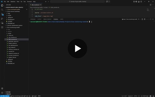 Linux Monitoring Toolkit Built with Bash Scripting | Manvendra Negi posted on the topic | LinkedIn