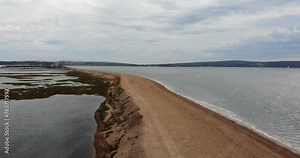 Aerial Rising Shot From Coastline Walkway At Hurst Point At Milford On Sea