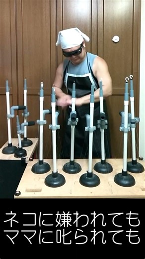 トイレの詰まりを直す道具で「電波電波の怪電波」一人奏ジョニー（スッポン・ホイッスル） #mosimosi #ショート