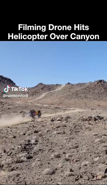 Drone Collision with Helicopter at King of the Hammers 2020