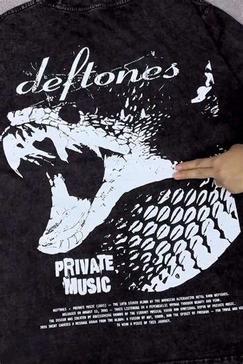 Deftones Private Music Album T-Shirt Menswear Top Heavy Cotton Underwear Double Printed Vintage Washed Tee Oversize Unisex Streetwear Band Rock Metal Graphic Gift for Music Fans Lovers #rockmusic #trending #streetwear #tshirt #deftones