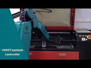 fruitcore robotics - Digital Robot HORST für Werkstückhandhabung: Bestückung von Lasercutter