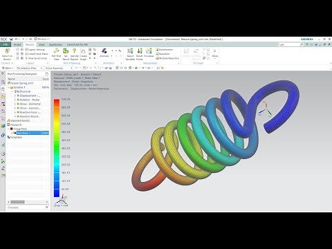 Siemens Nx Tension analysis on Spring with static structural with Nastran NX Siemens