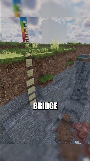 Broken Suspension Bridge (Illusion Hanging) Signs Trick | Minecraft #minecraftbeauty #tutorial