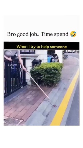 fuuukey on Instagram: "This Instagram reel shares a 15-second video compilation of awkward helping fails, captioned "Bro good job…. Time spend ", showing a man in plaid clumsily assisting a woman with tasks like doors and items, overlaid with "When I try to help someone" text for comedic effect. The footage, likely from Thai social media with "Love Sut" watermarks, highlights relatable mishaps such as sweeping near hazards or fumbling pick-ups, emphasising how good intentions often lead to chaos