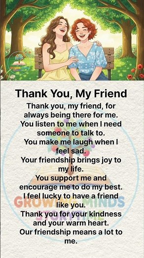 English Learning – Thank You, My Friend | Simple English Story 🤝