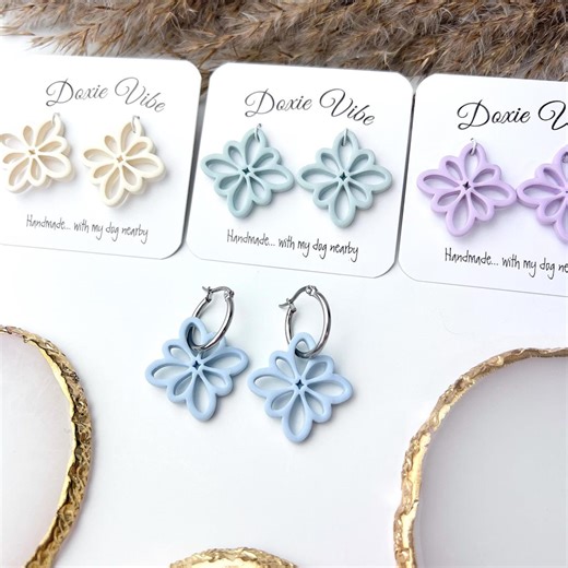 The Lori Hoop Earring, Interchangeable Clay Earrings Handmade, Whispered Springs Earring Collection - Etsy