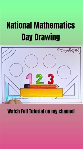 National Mathematics Day Poster Drawing, 22 Dec | Easy Mathematics Day Drawing | Easy Poster Drawing
