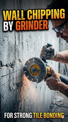 Wall Chipping By Grinder Machine For Tiles Work. #shorts #shortvideo #short #shortsfeed