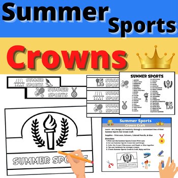 Summer Sports Hat Crown Craft Coloring Activity Resource