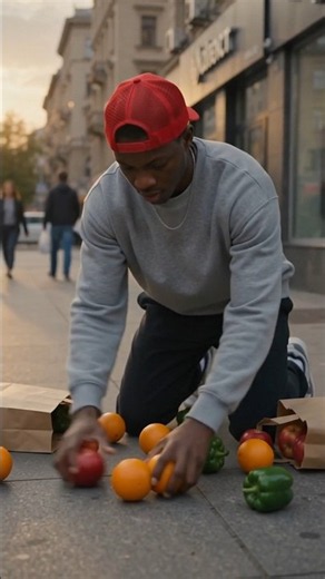 RedCap Helps a Stranger Pick Up Dropped Groceries ❤️ | Heartwarming Kindness Story #shorts