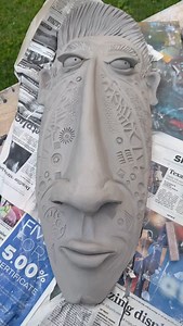 15 reactions | Magic marks! #mkmpotterytools #madeinaskutt #fyp #asmr #ceramicsmonthly #ceramics #mask #handmade #raku #armadilloclay #art #artcollector #artistmikequinn | Fish With Attitude by Mike Quinn | Facebook