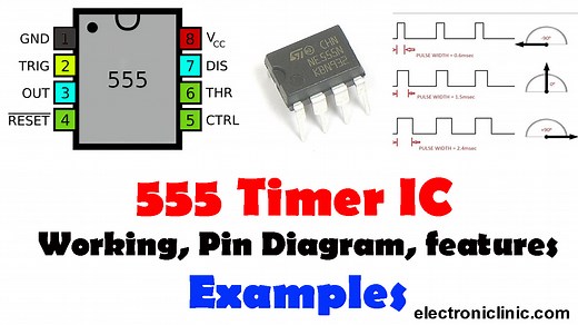 555 Timer IC Working, Pin Diagram, Examples (Astable, Monostable, Bistable)