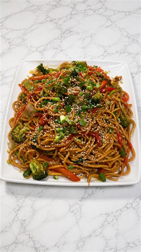 This vegan noodle stir fry is quick and full of flavor