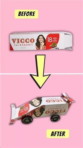 DIY Moving Car from Toothpaste Box 🚗 | Recycled Toy Craft for Kids