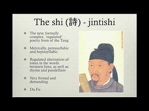 The main forms of Classical Chinese Poetry