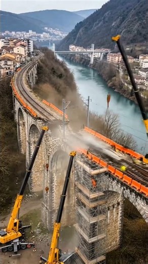 Old Railway Viaduct Restoration | Historic Bridge Rebuild Timelapse