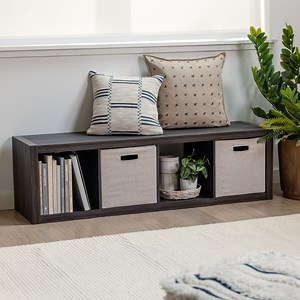 Better Homes & Gardens 4 Cube Vertical Storage Organizer, Tobacco Oak