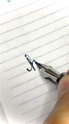 Writing With Custom Ultra Flex Nib Fountain Pen X Tsunami Blue Ink #shorts #inked #calligraphy