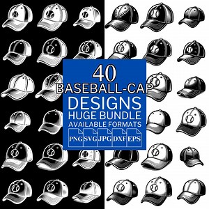 Baseball Cap SVG Bundle: 40 Unique Vector Designs (digital Download) - Etsy UK