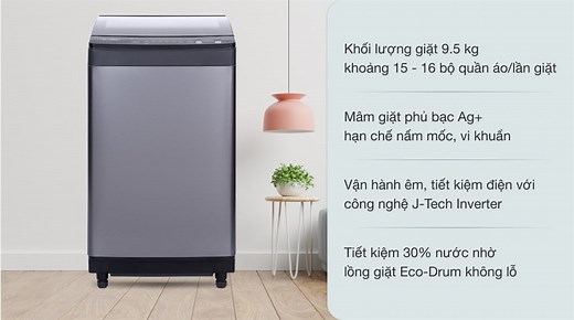 Máy giặt Sharp Inverter 9.5 Kg ES-X95HV-S - giá tốt, có mua trả góp