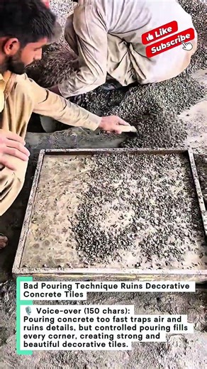 Bad Pouring Technique Ruins Decorative Concrete Tiles #Concrete #DIY #Construction