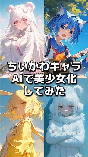 ちいかわキャラ擬人化してみた #ちいかわ #はちわれ #擬人化 #アニメ#イラスト