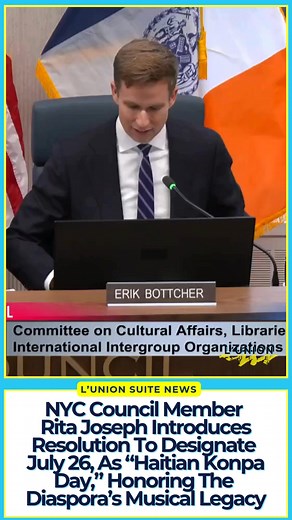 On Thursday, November 20, during a hearing of the #NewYorkCity Council Committee on Cultural Affairs, Libraries and International Intergroup Organizations, Brooklyn Council Member #RitaJoseph (D–District 40) introduced Resolution 987, proposing to officially recognize July 26 each year as “Haitian Konpa Day” across the five boroughs. The resolution celebrates Konpa, Haiti’s vibrant music and dance genre, which has pulsed through New York City’s streets, block parties, and cultural festivals sinc