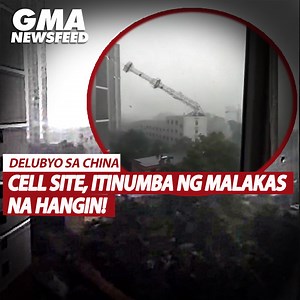 396K views · 920 reactions | Tuloy ang kalbaryong dinaranas ng mga residente sa iba't ibang bahagi ng China dahil sa hindi pangkaraniwang lakas ng ulan at hangin doon. Ang isang cellular tower, mistulang malambot na bakal nabali at natumba! Babala ng mga awtoridad, posibleng titindi pa ang lagay ng panahon sa inaasahang pagtama ng hanggang dalawang bagyo roon ngayong Hulyo. Ang sitwasyon doon, panoorin sa video! | GMA News | Facebook