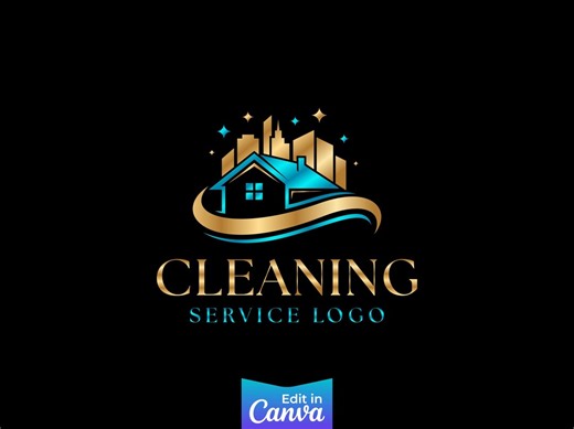 Minimalist Cleaning Logo Design | Modern Home Service Branding for Cleaning Business (canva Editable) - Etsy