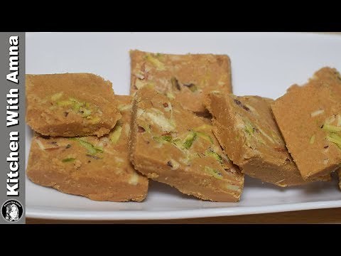 Besan Ki Barfi With Easy Method - How to make Besan Burfi Recipe - Kitchen With Amna