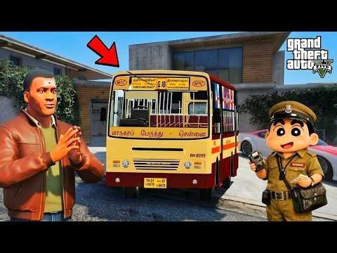 GTA 5: Shinchan & Franklin Became TN Government Bus Driver 😱 | TNSTC Bus Job Tamil Mod Gameplay