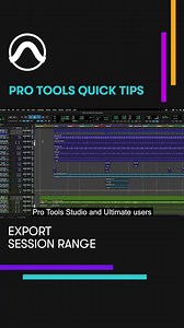 Discover how Export Session Range improves the efficiency of exporting workflows in Pro Tools ▶️ youtube.com/avidprotools #protools #quicktips #export #sessionrange #exporting #mixing #recording #daw #avid | Avid Pro Tools